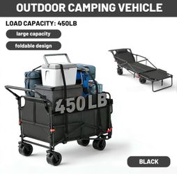 Wagon Chair Wagon Cart Wagon Stroller, Convertible Lounge Chair for Camping