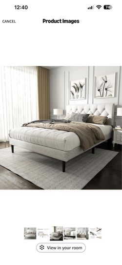 Queen sized platform bed frame