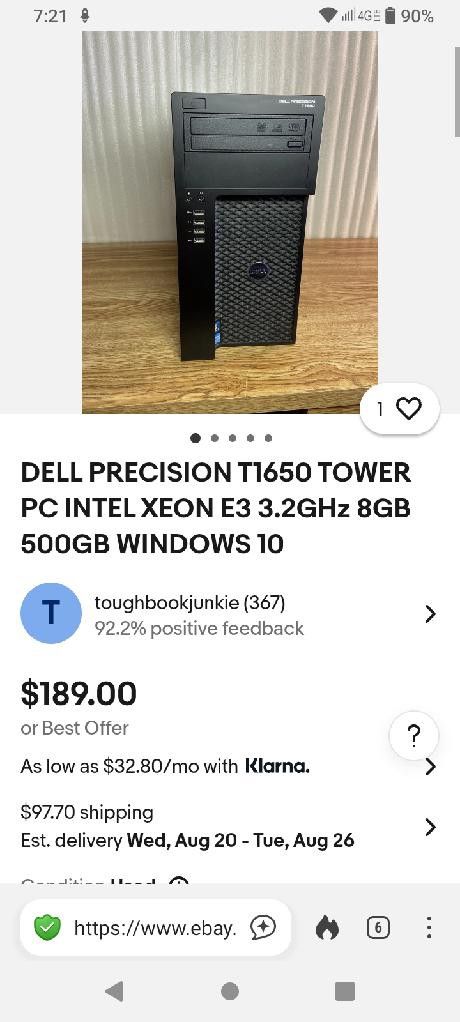 Dell Precision T1650  Media & Gaming PC  $60