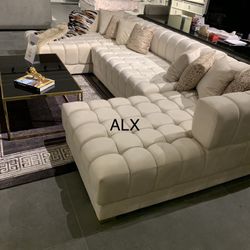 ^Brand New - Double Chaise Sectional Velvet  