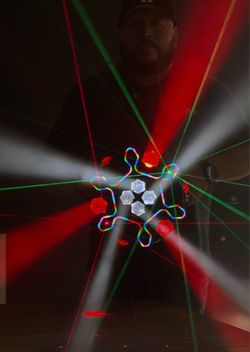 Dj light beams laser party