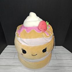 Squishmallow Sawtelle LARGE Strawberry Shortcake Pancake Collectible Plush Toy
