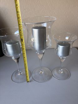 Glass Candle Holders With Candels