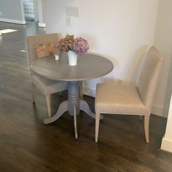 GrayTable And Chairs Crate And Barrel 
