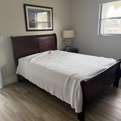 Full Size Bed Frame with Boxspring and Mattress 