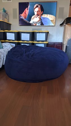 Oversized 5-Foot Memory Foam Bean Bag Chair - Dark Blue