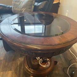Round End Table With Glass Top- Elegant And Nice Design