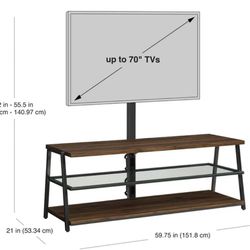 Wood Black Metal Industrial Modern Tv Stand Console Table