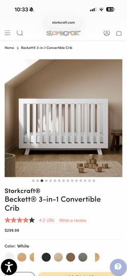 Storkcraft crib, white