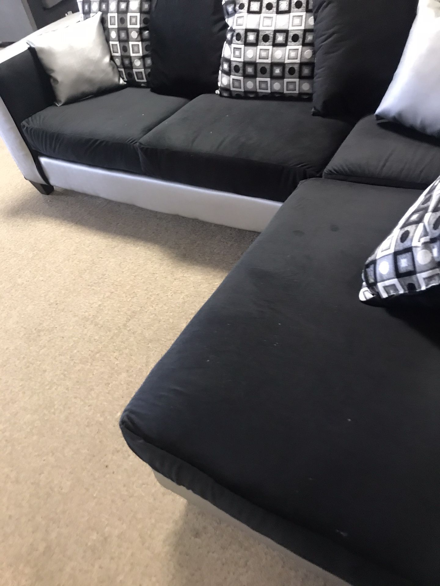 Luxury Grey And Black Sectional New