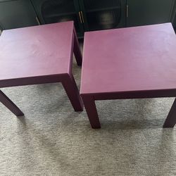 Purple Wood End Tables 
