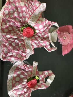 Matching dog outfits and hat - worn once pictures