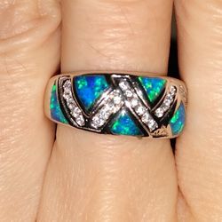 New Very Beautiful Sterling Silver Fire Opal Ring! 🔥 💍