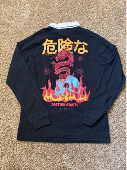 Empyre Destiny Awaits Long Sleeve Graphic Polo Mens Size Large
