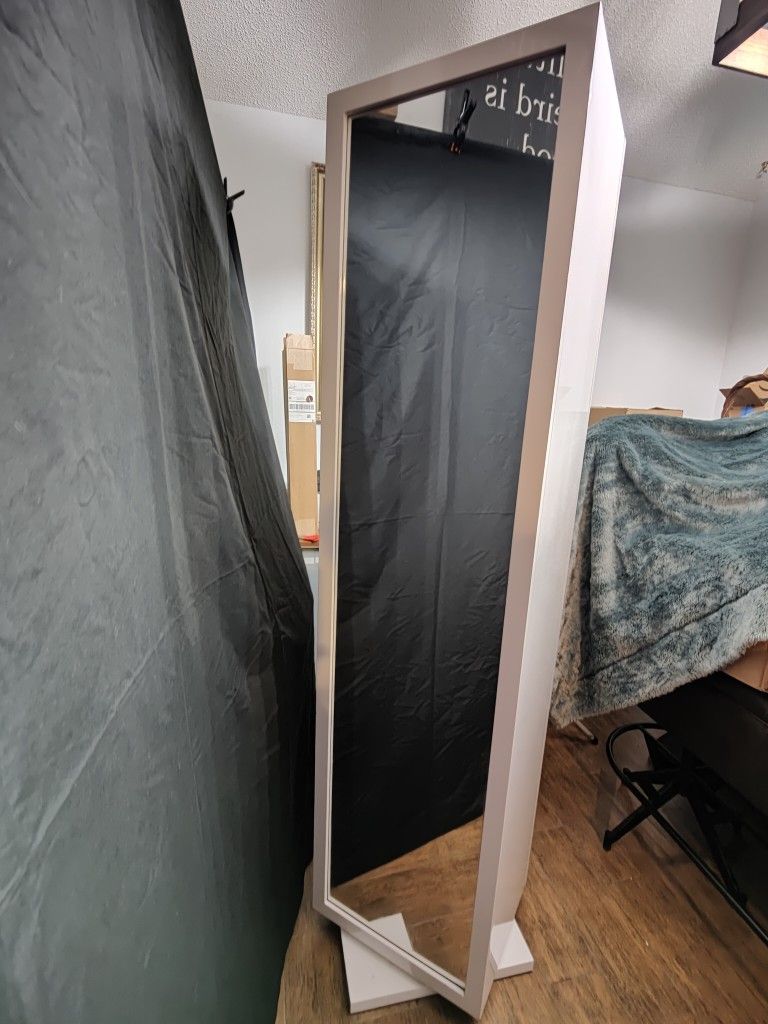 Spinning Double Side Mirror + Bookshelf