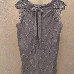 Blue Bow Blouse Size Large