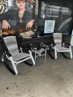 🔴Set de sillones de aluminio con mesita