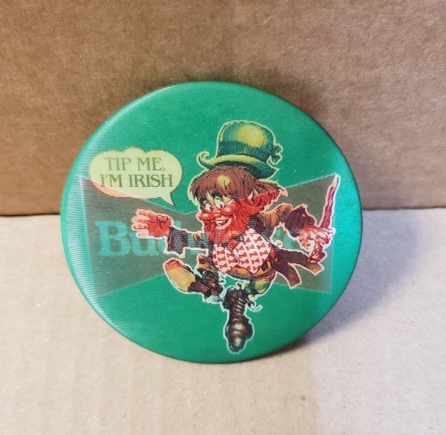 Vintage Tip Me I'm Irish Pinback Buttons 