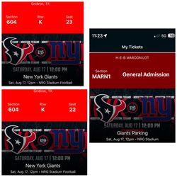 Aisle Seats/parking Pass