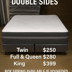 Queen Mattress • Box Spring • Bed Frame (Rails)  📦  🚚 Same Day Delivery