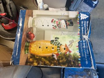 Moose and Snowman LED Christmas Decoration Set