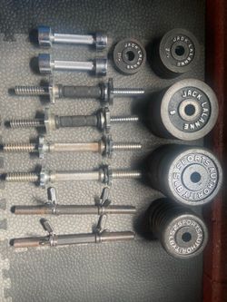 Dumbell Handles, Plates & EZ Curl Bar