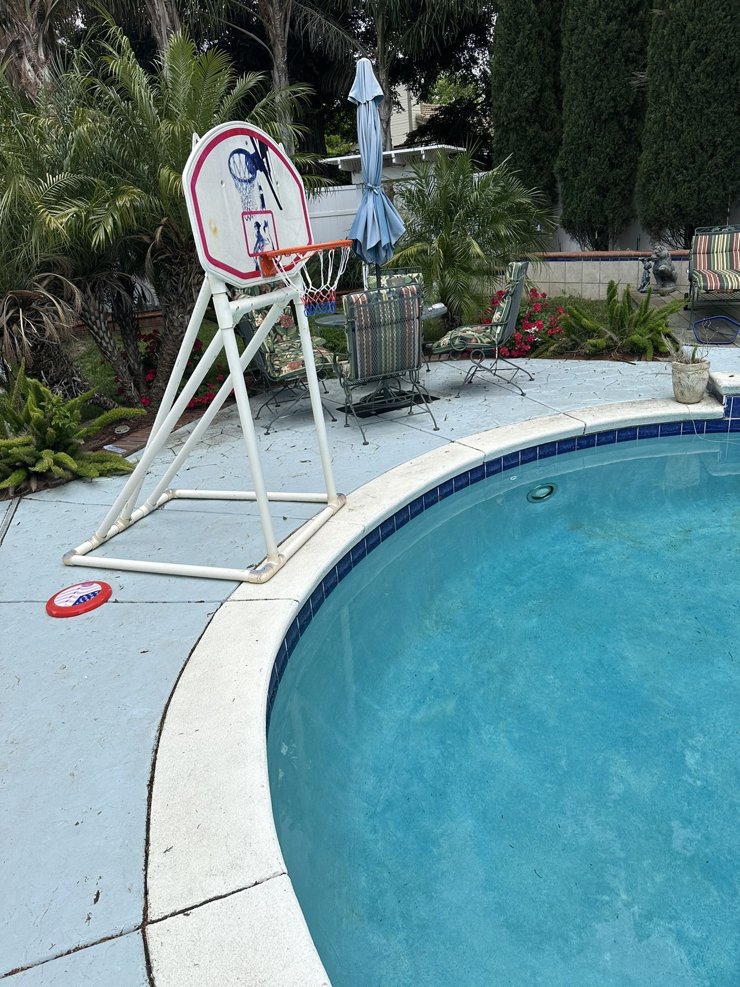 Custom Built Pool Side Basketball Hoop