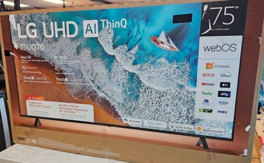 75 TV LG smart 4K HDTV $55 down on financing free delivery six month warranty