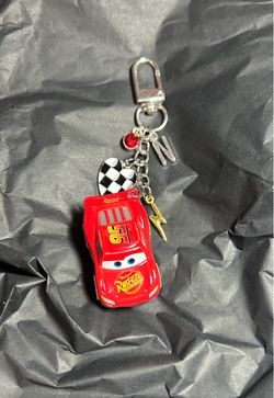 Custom Disney Cars Mini Racer Keychain - Pick Your Car, Initial & Rhinestone!