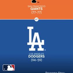 Dodgers V Giants Tickets 9/23