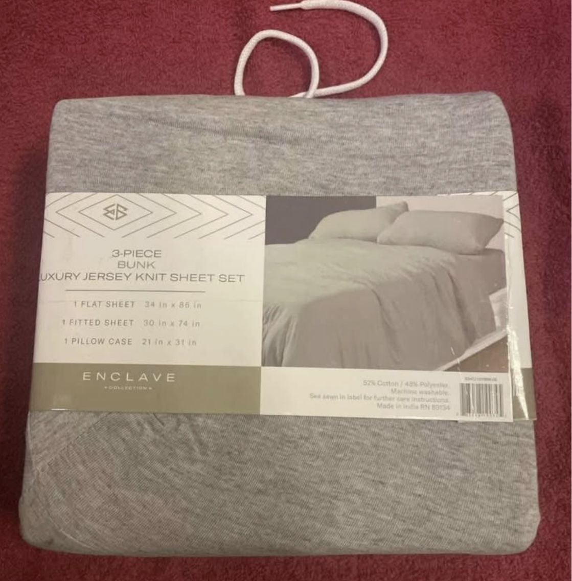 NEW 3-Piece RV Bunk Bed Luxury Jersey Knit Sheet Set