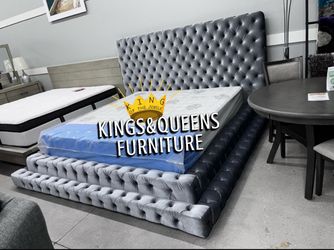 New king bed frame with mattress