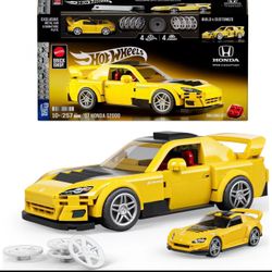 Mattel Brick Shop Hot Wheels ’07 Honda S2000 Building Toy Kit 257pc New Sealed