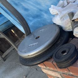 2 25 Lb Weight Plates- More Weight Available Standard Bar Not Larger Olympic 