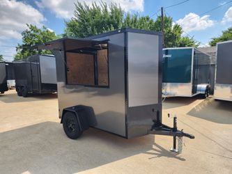 2026 New 5x8 SA Screwless Vending Enclosed Trailer | Blackout | spoiler package | .08 polycor I 759 (GREY)