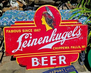 Vintage Leinenkugel's Metal Beer Sign