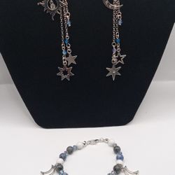 Celestial Goddess Earrings and Bracelet Set