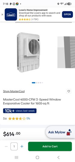 MasterCool 4000-CFM 3 -Speed Window Evaporative Cooler for 1600-sq ft