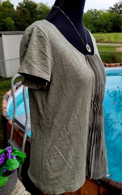 Talbots Olive Green Pleated Women's Top