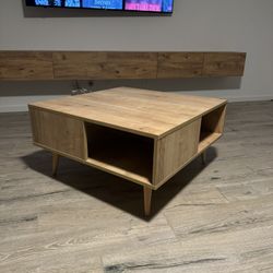 Wood Coffee Table  With Storage 