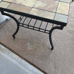 2 New Wrought Iron And Slate Tables