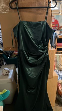 Forest green dress with padding