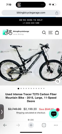 Used Intense Tracer T275 Carbon Fiber Mountain Bike - 2015, Large, 11-Speed Deore