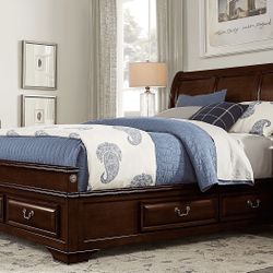 Queen Wood Storage Bed Frame WITHOUT MATTRESS