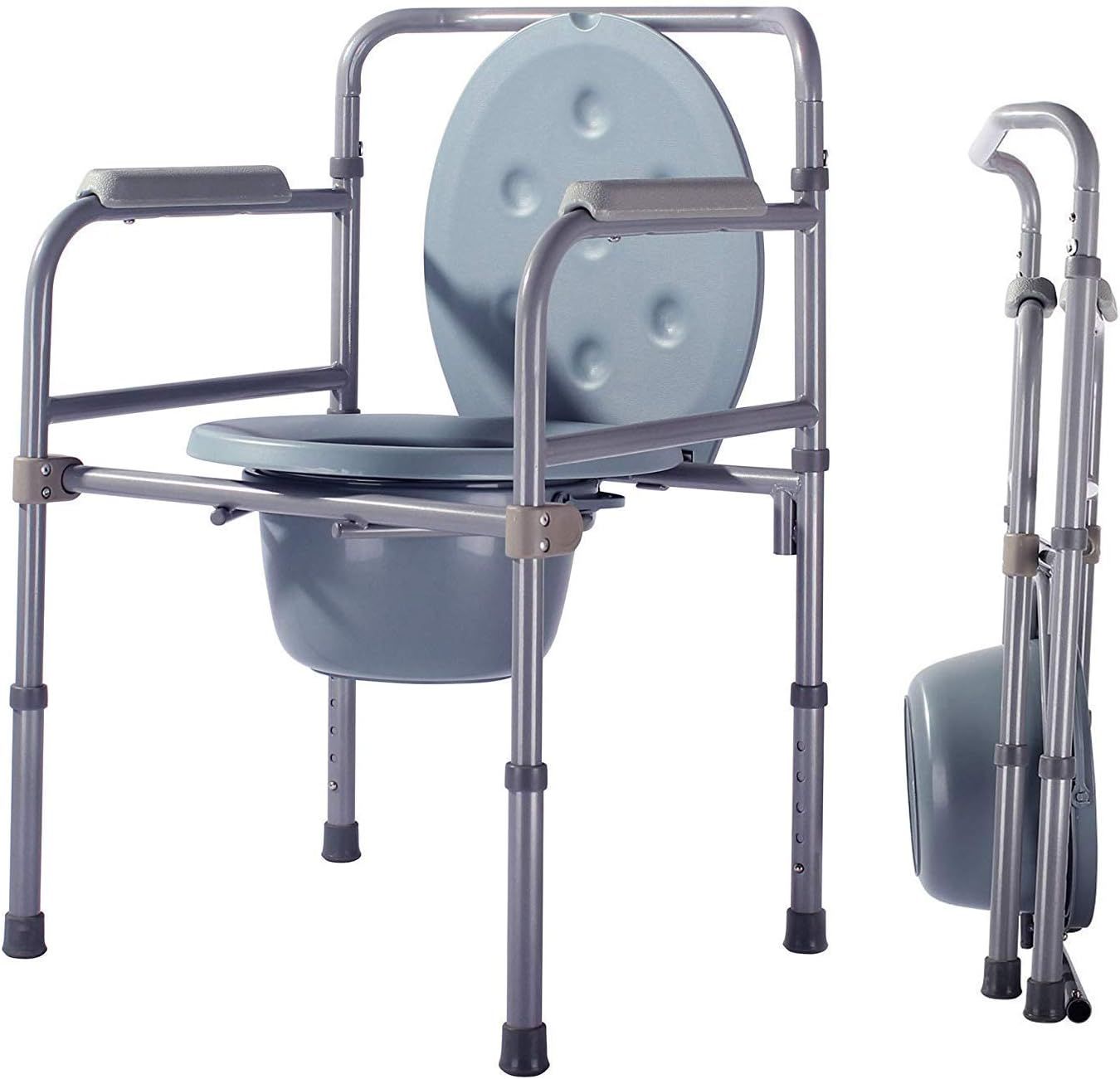 Commode Chair Commode Chairs Toilet Chair Folding Bedside Commode,Mobile Steel Toilet with Commode Bucket and Splash Guard, Elderly,Pregnant,Disabled