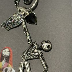 Disney The Nightmare Before Christmas, Jack Skellington Bling Bag Charm Keychain NEW