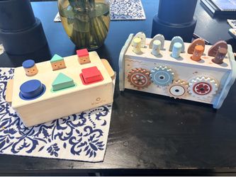 Educational Wooden Toys Bundle - KiwiCo & Interactive Pound/Shape Sorter