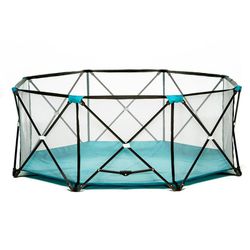 Regalo My Play® Portable Play Yard Indoor and Outdoor, Teal, 8-Panel Blue - 62" x 26" Thumbnail