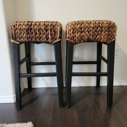 Pair of Rattan Stools 