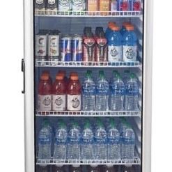 15.5 cu. ft. Commercial Upright Display Refrigerator Glass Door Beverage Cooler in Silver